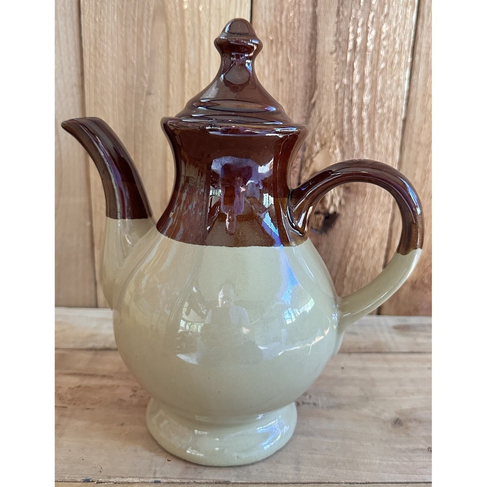 Vintage Interpur Pitcher Pottery Brown Made In Taiwan‎ Stoneware